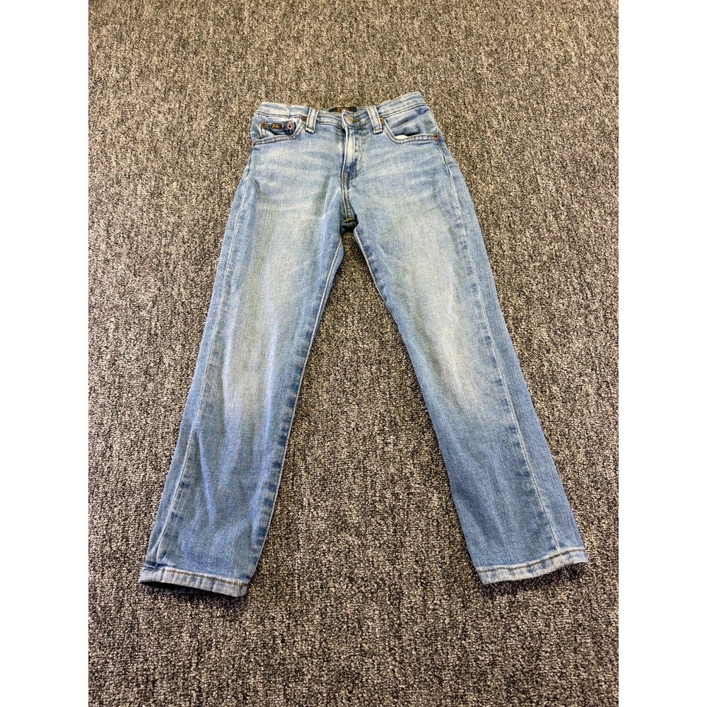 Polo Ralph Lauren Jeans Boys 6 Blue Denim Low Rise Whiskering Straight Leg